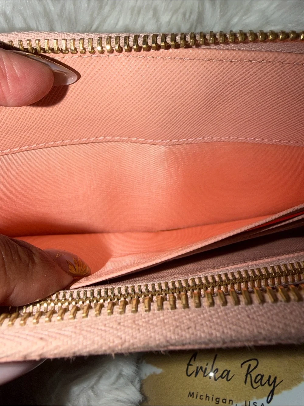 Prada Pink Saffiano Zip Wallet- PRELOVED CONDITION